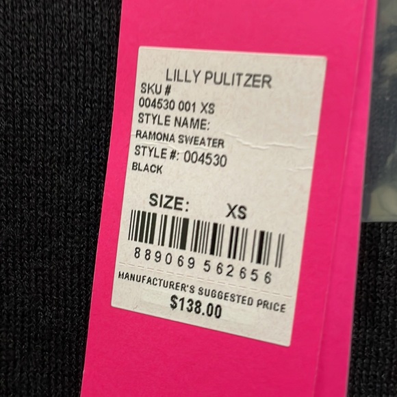 Lilly Pulitzer black long sleeve sweater (sz xs) - Picture 3 of 9